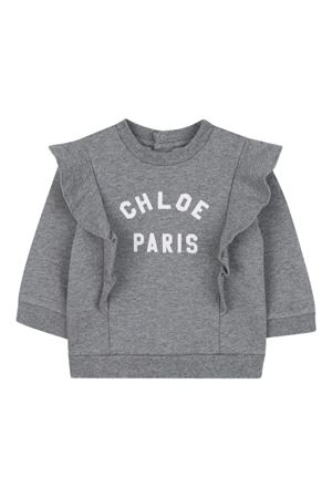 grey cotton sweatshirt CHLOÉ KIDS | C20705A46